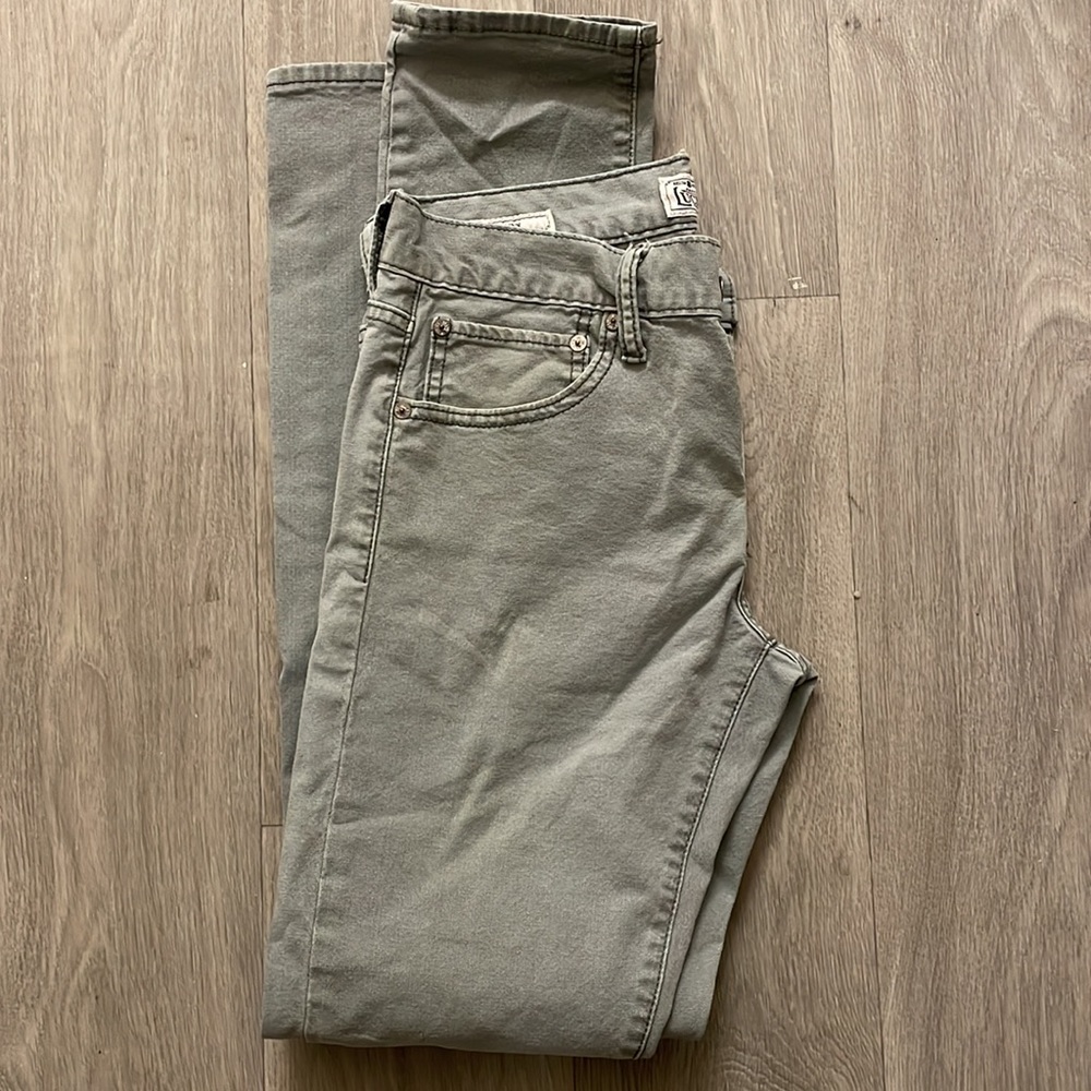 Green/gray lucky brand 110 skinny 28/32 jeans